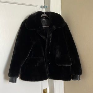 The Kooples Short Faux Fur Coat
